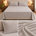 Ultra Soft Winter Bedsheet Set – King Size 3 Pcs | Luxury Textured Plain Bedsheet