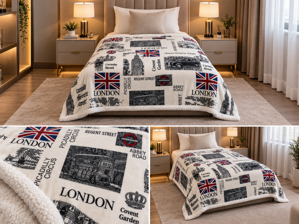 European Inspired Sherpa inside  Blanket –  Single Product Code :- 55B165RKEH