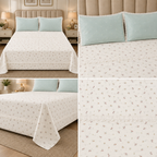 Victorian English Print King Size Bedsheet with Lace Product Code :- 55B99RKEH