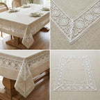 Elegant Floral Embroidered Dining Table Cover – 4,6 & 8 Seater
