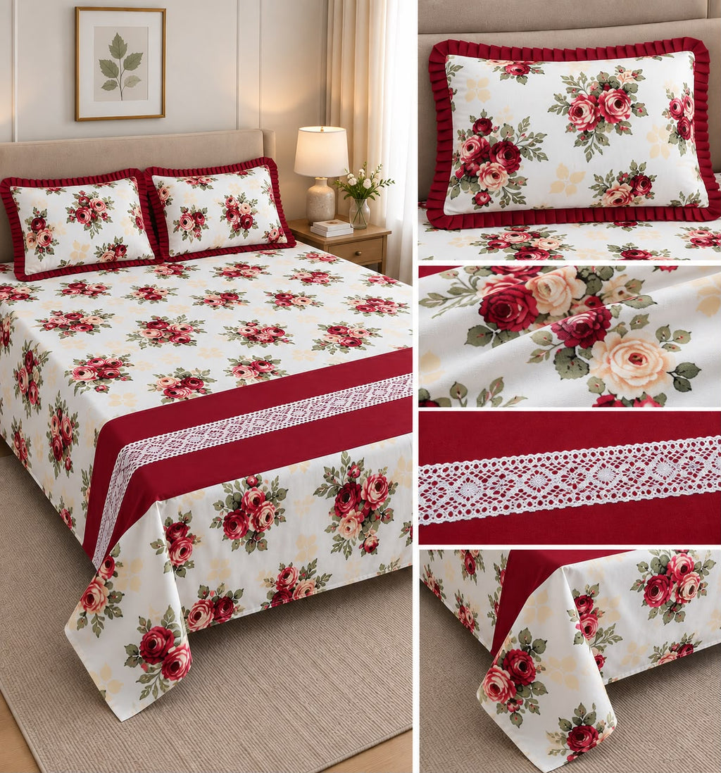 ✨ English King Size Non - Quilted Bedcover– 108 × 108 Inches ✨ Product Code :- 55B199RKEH