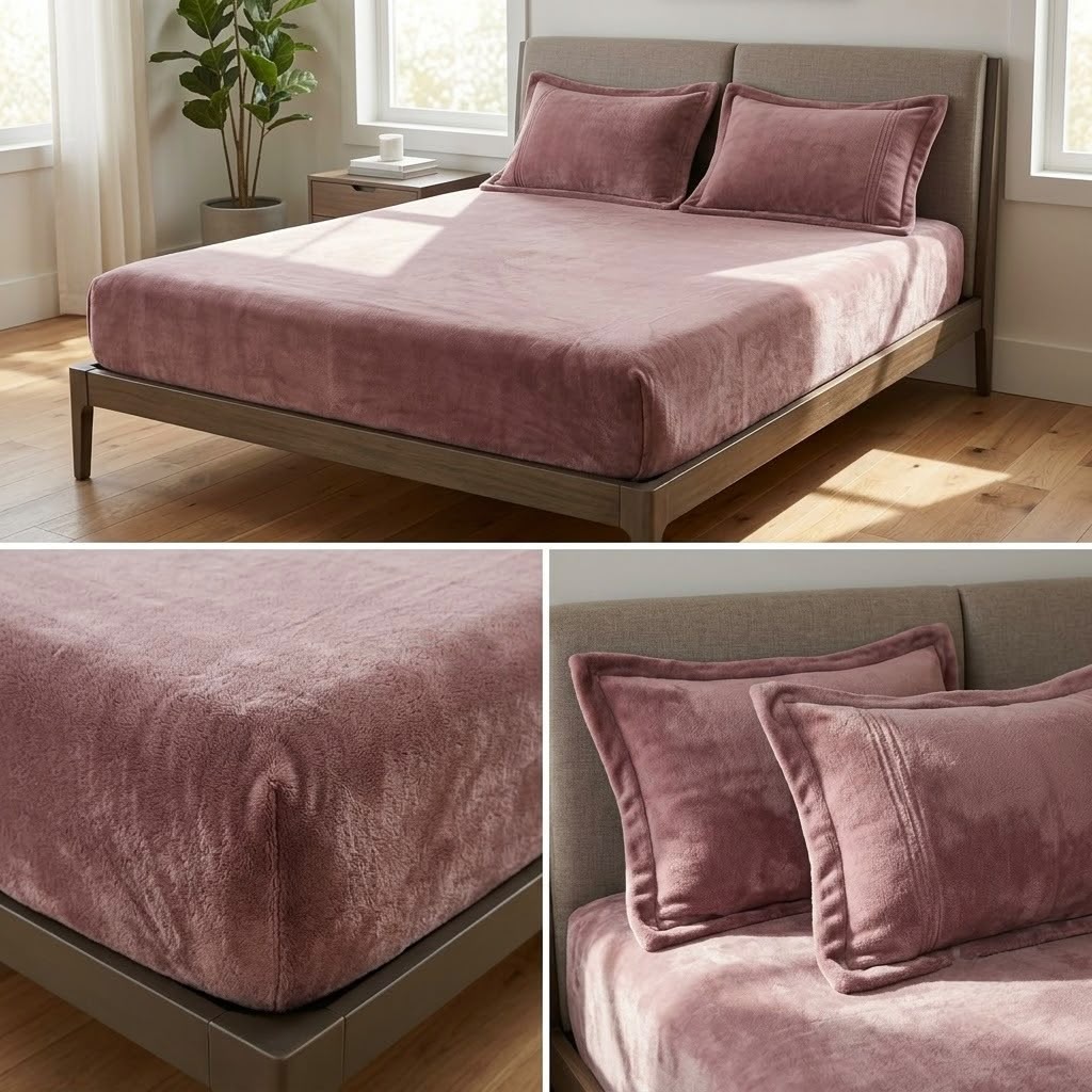 Milky Soft Fitted Winter Bedsheet Set 700 GSM  – King Size
