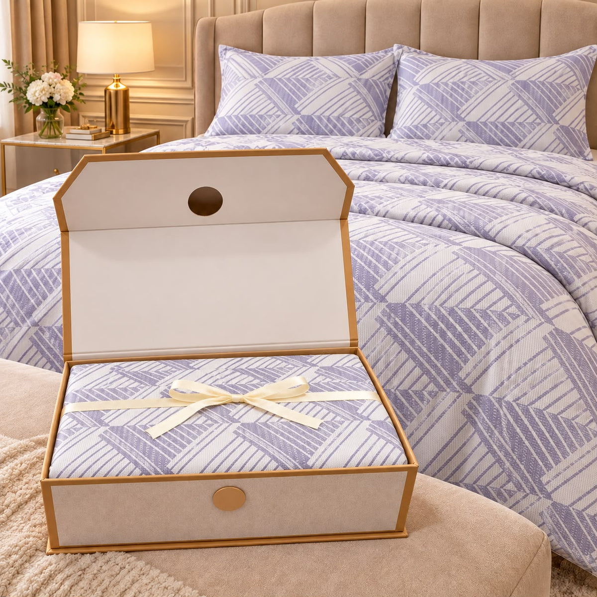 Premium Elia Luxury Bedsheet Gift Box – 3 Piece King Size Bedsheet Set