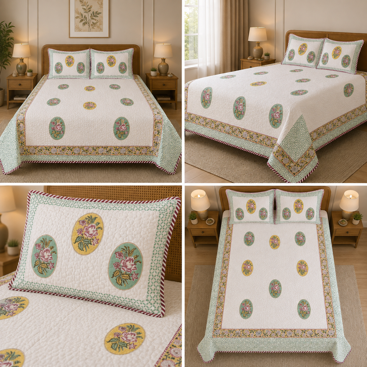 Motif Muslin Quilted Bedcover – King Size Luxury Product Code :- 55B365RKEH