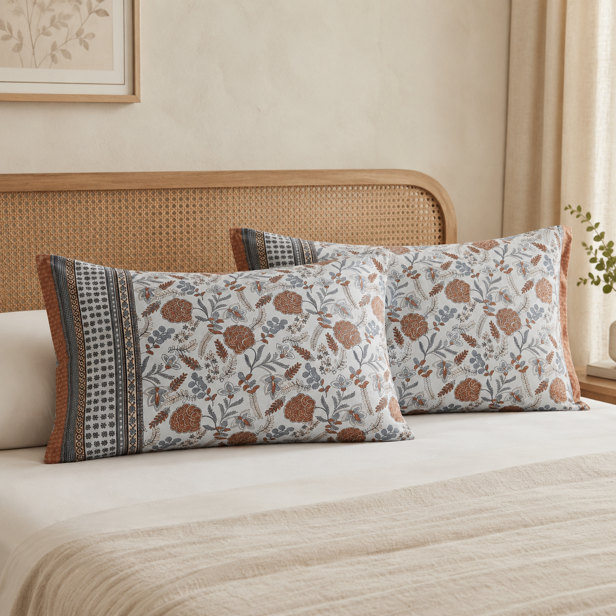 Premium Cotton Pillow Covers (Set of 2) – Multicolour 20* 36 inch Product Code :- 55B15RKEH