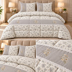 Blush Meadow Floral Lace 4 Pc King Comforter Set