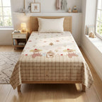 Premium Kids Cartoon Printed Single Bedsheet Set – 100 % Pure Cotton