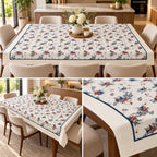 Vintage Rose Floral Linen Dining Cover – 8 Seater | 60 × 108 Inches