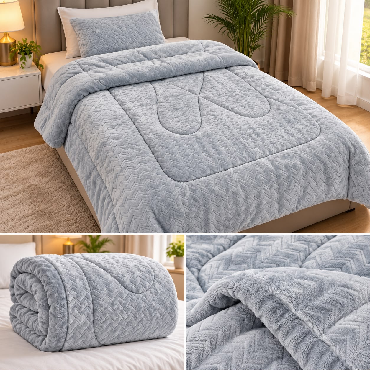 CloudSoft Plush Single Bed Rajai – Premium Winter Quilt