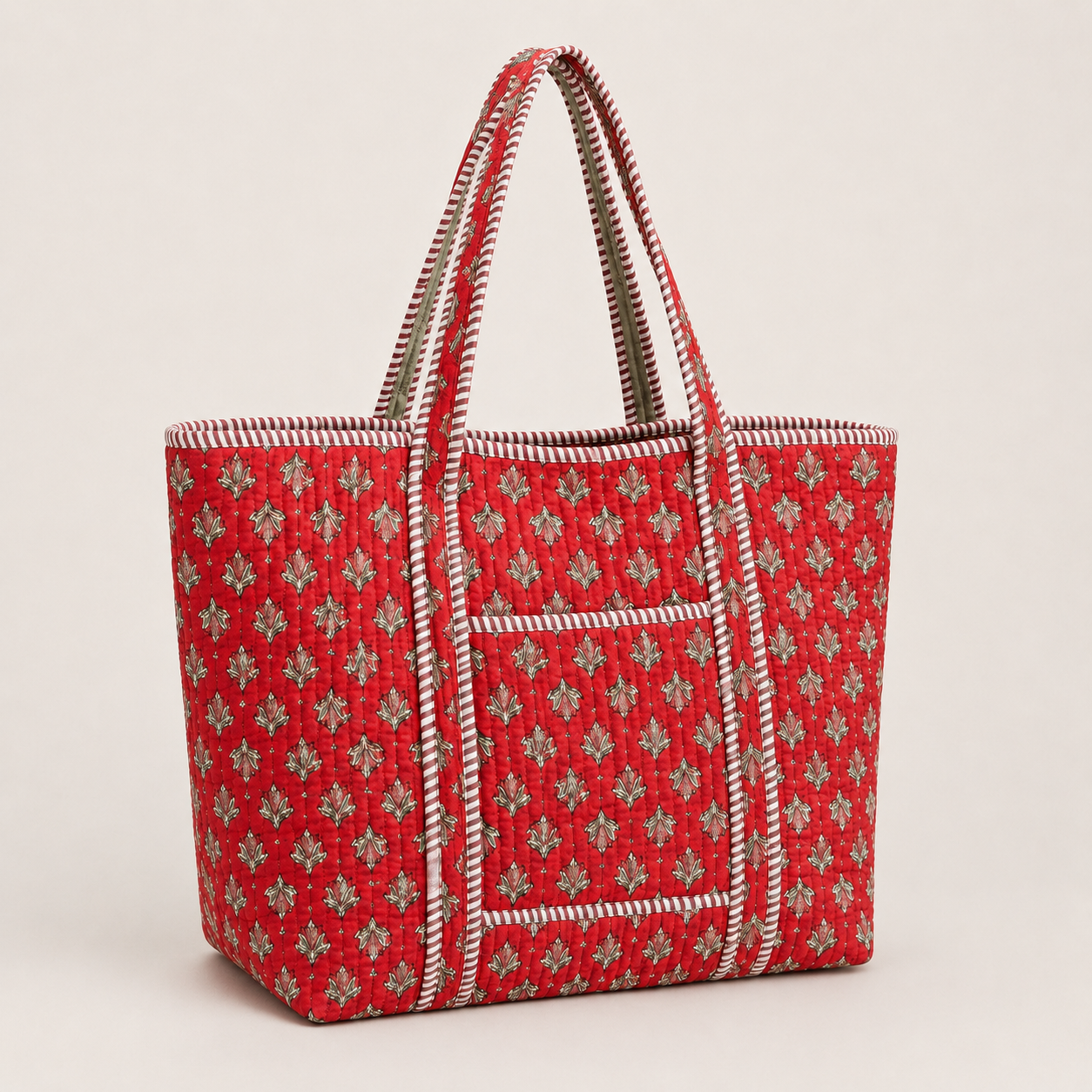 Quilted Cotton Tote Bag – Stylish, Spacious & Everyday Ready