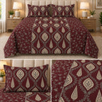 Heritage Ajrakh Royale King Size Bedsheet – 108 × 108 Inches