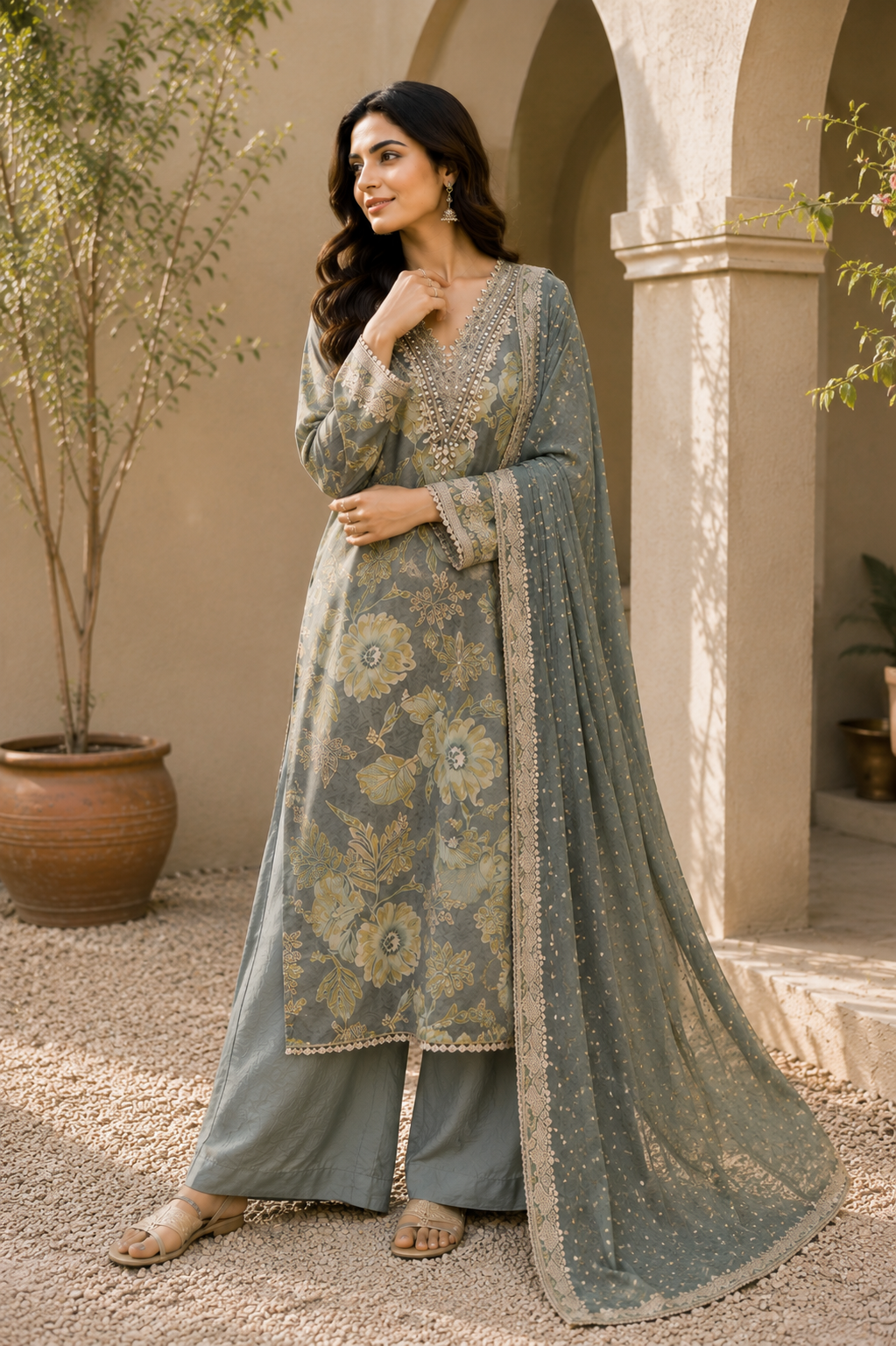 Pista Noor 3-Piece Unstitched Suit ✨