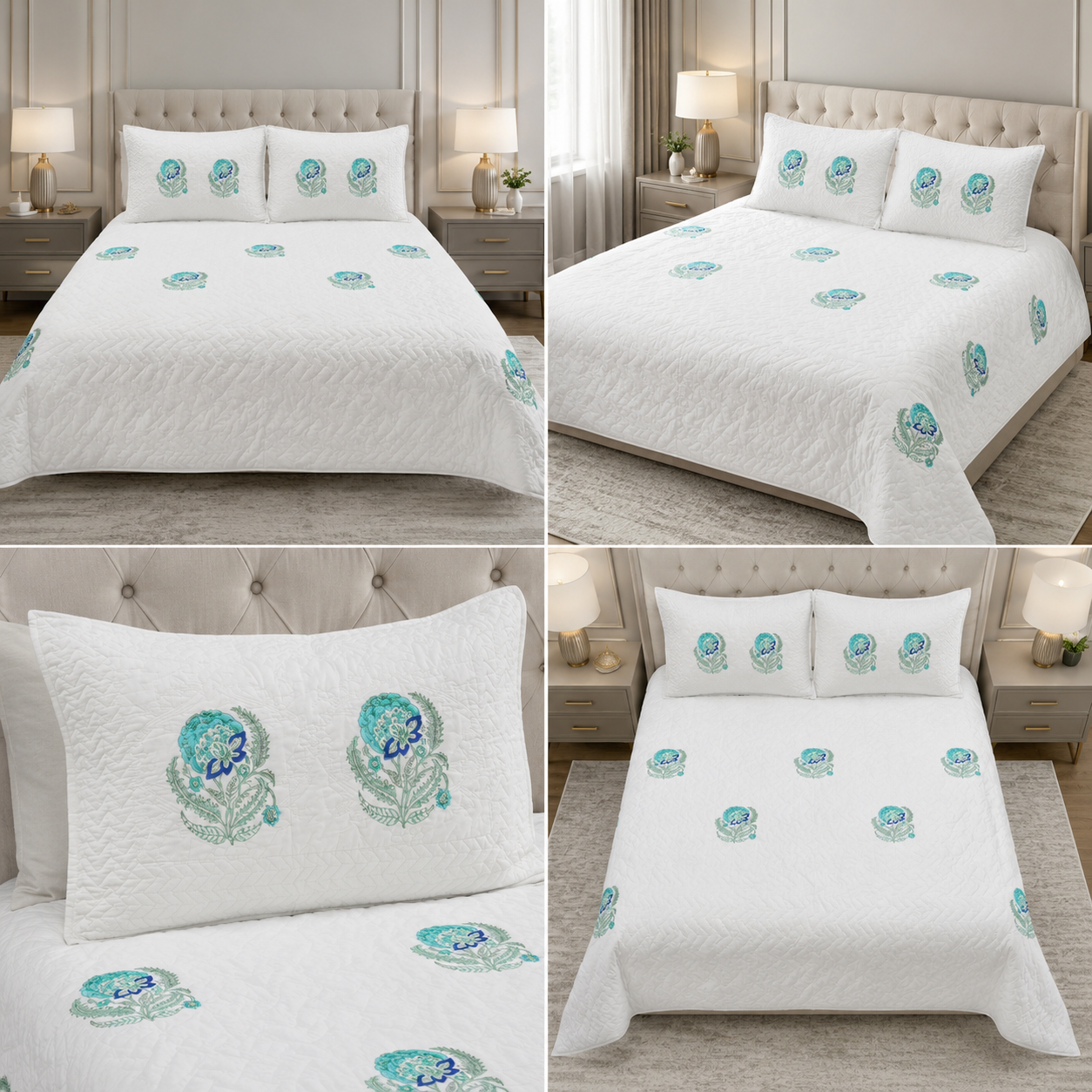 Motif Muslin Quilted Bedcover – King Size Luxury Product Code :- 55B365RKEH