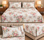 Vintage Bloom Quilted Bedcover Set – King Size 3 Pcs 100 % Pure Cotton