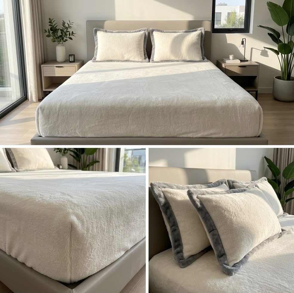 Milky Soft Fitted Winter Bedsheet Set 700 GSM  – King Size