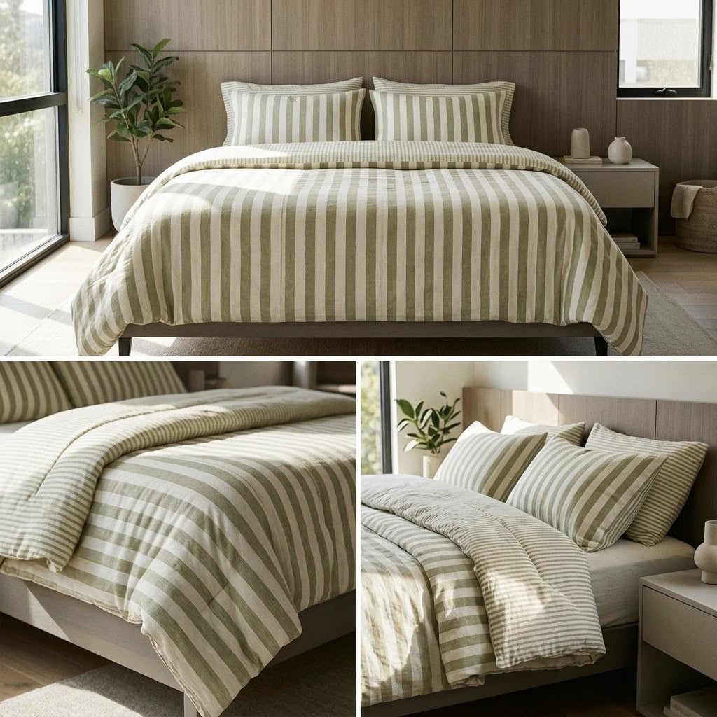 Striped Double Bed Comforter | Ultra Soft & Cozy