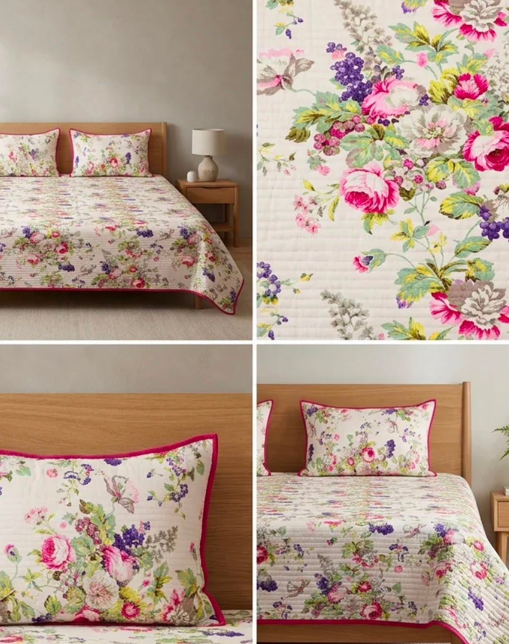 Victorian Reversible Quilted Bedcover – Inspired by Classic British Designs Product Code :- 55B198RKEH