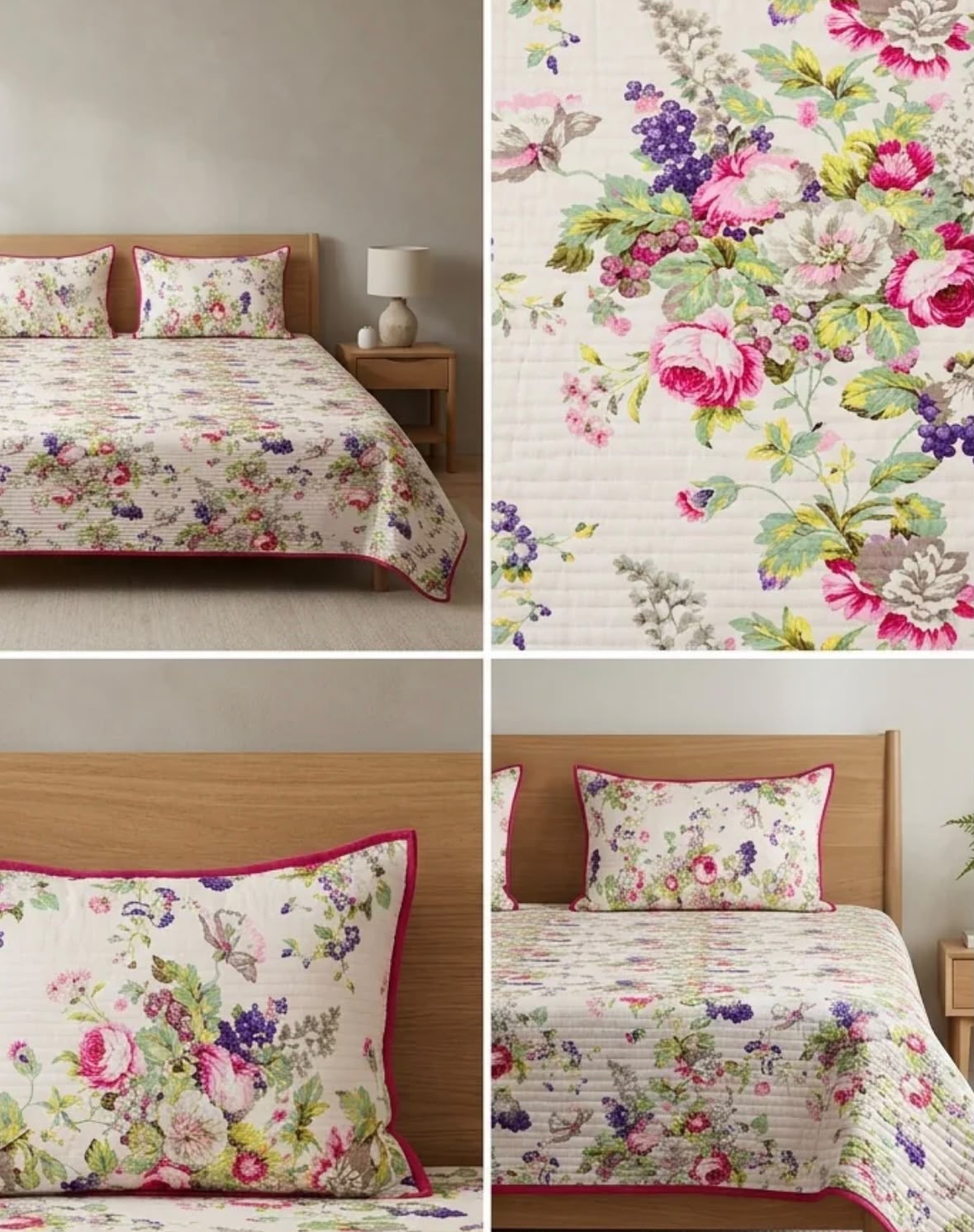 Victorian Reversible Quilted Bedcover – Inspired by Classic British Designs Product Code :- 55B198RKEH