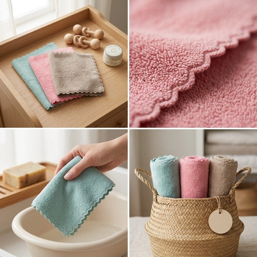 Ultra Soft Baby Hand Towels Set of 3 – Gentle Care for Little Ones 👶✨