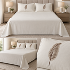 Soft Thick Cotton King Size Bedsheet with Embroidered Pillow Covers