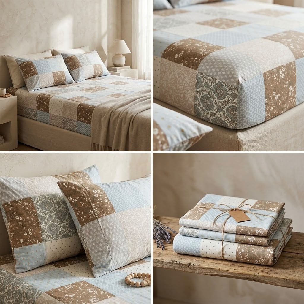 Elegance 100% Cotton King Size Fitted Bedsheet Set – 3 Pcs