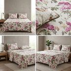 Premium Pure Cotton Bedsheet 90 × 108 Inches (7*9 Feet) Quilted Pillow Covers Product Code :- 55B75RKEH