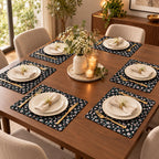 Leather Texture Dining Table Placemats – 6 Pcs Set | 12 × 18 Inches