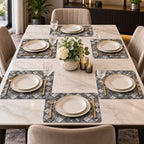 Leather Texture Dining Table Placemats – 6 Pcs Set | 12 × 18 Inches