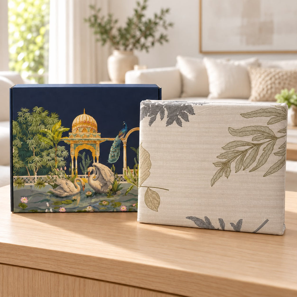 Luxury Botanical Printed Bedsheet Gift Box – Premium 3 Pcs Set