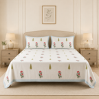 Casement Block Prints Non-Quilted Bedcover – 108 x 108 Inches Product Code :- 55B108RKEH