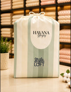 Thick Cotton Havana Stripes Bedsheet Set | King Size