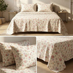 English Garden Floral 100% Pure Cotton Bedsheet Set – King Size 108 × 108 Inches