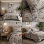 Super Soft 4 Pcs Premium Ribbed Cotton Comforter Set - King Size Product Code :- 55B195RKEH