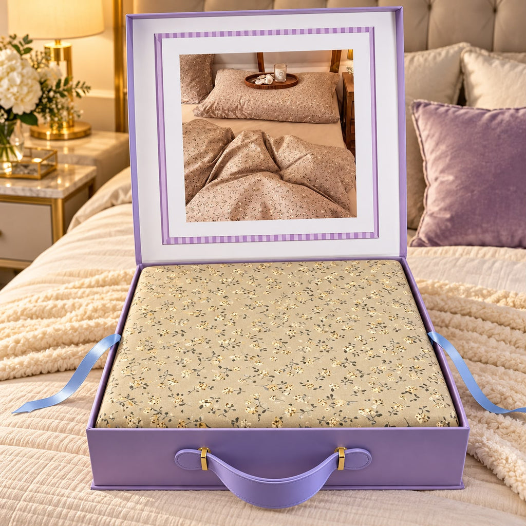 Premium Luxury 4 Piece Duvet Cover & Bedsheet Gift Box Set