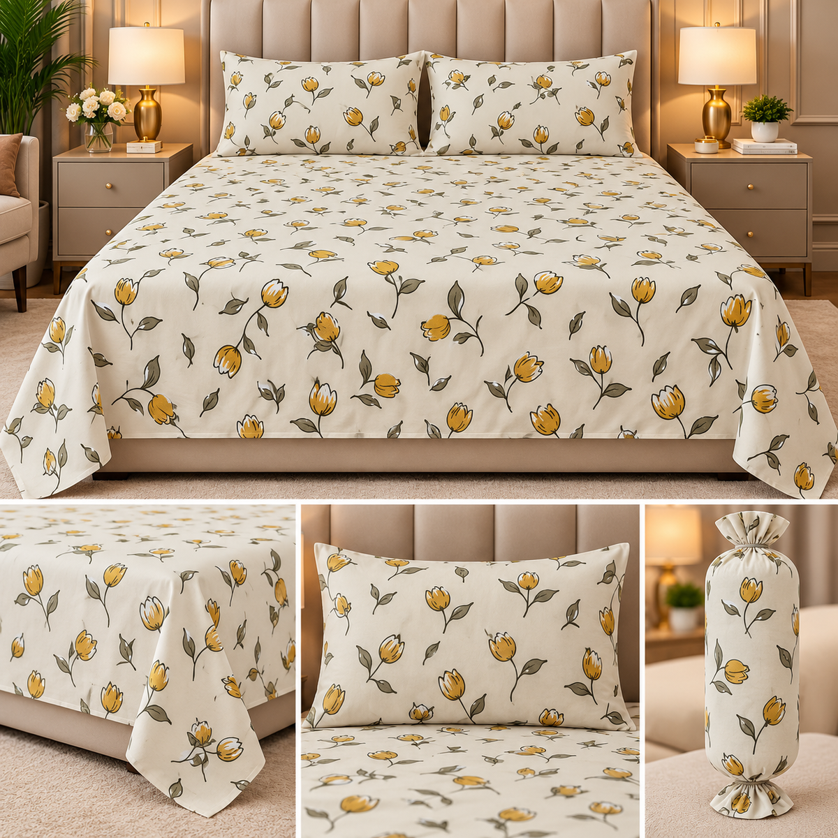 Botanical Candy Pack Flat Bedsheet Set – King Size Product Code :- 55B65RKEH