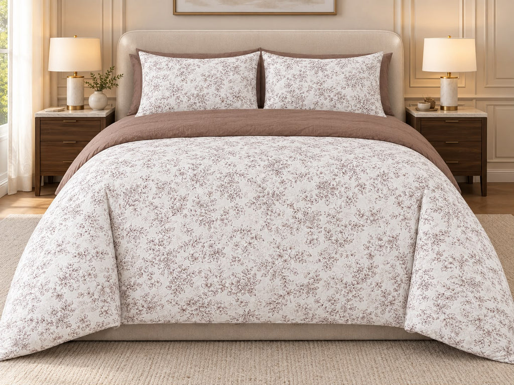 Austin Sage Bloom 4 Pcs King Size Comforter Bedsheet Set