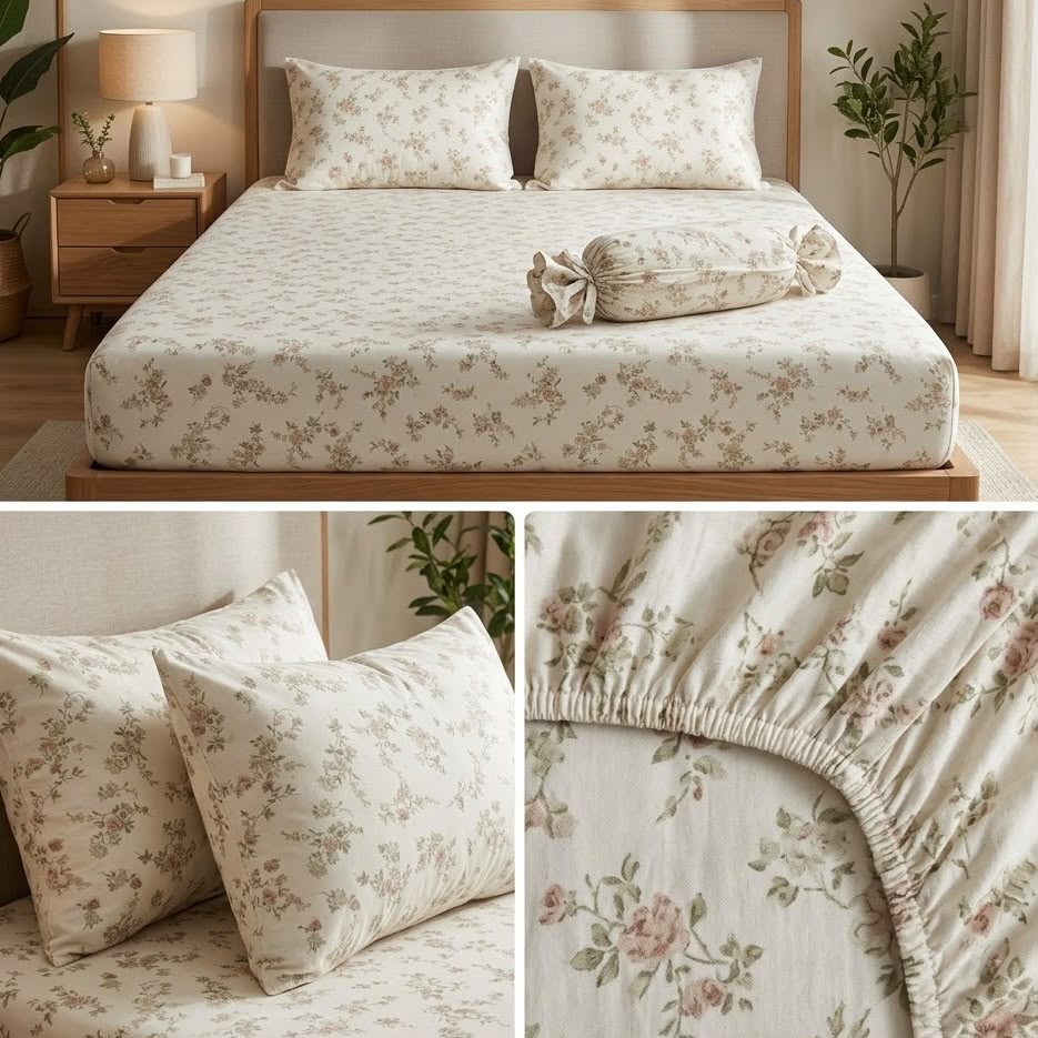 English Flowers Candy Pack Jumbo Size Fitted Bedsheet Set – Jumbo Size