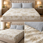 Wildflower Whisper 100% Pure Cotton Fitted Bedsheet Set