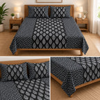 Jumbo Calcutta Phulkari Designs King Size Bedsheet Set (120 x 120 Inches) Product Code :- 55B145RKEH