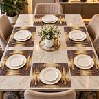 Leather Texture Dining Table Placemats – 6 Pcs Set | 12 × 18 Inches