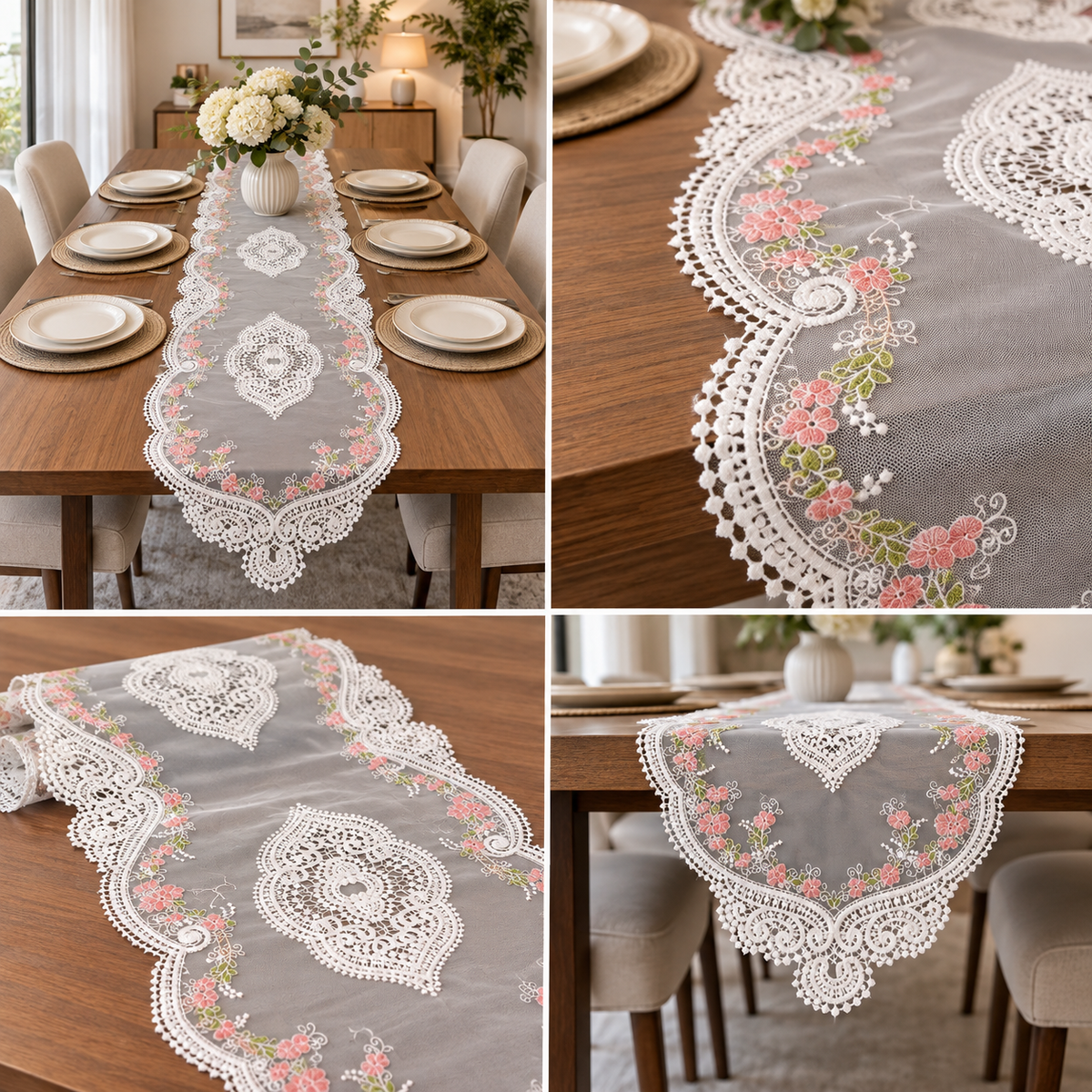 Turkish Embroidered Dining Table Runner – 4 & 6 Seater
