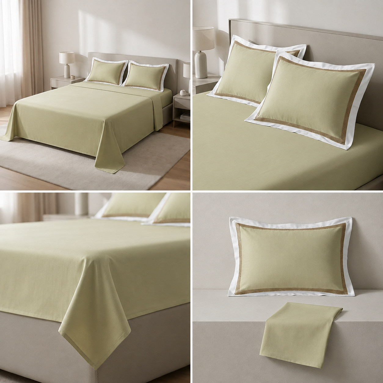 Bamboo Fabric 450 TC King Size Bedsheet with 2 Designer Border Pillow Covers Pure Cotton | Product Code :- 55B135RKEH