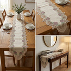 Elegant Floral Embroidered Turkish Table Runner (70 x 16 Inches)