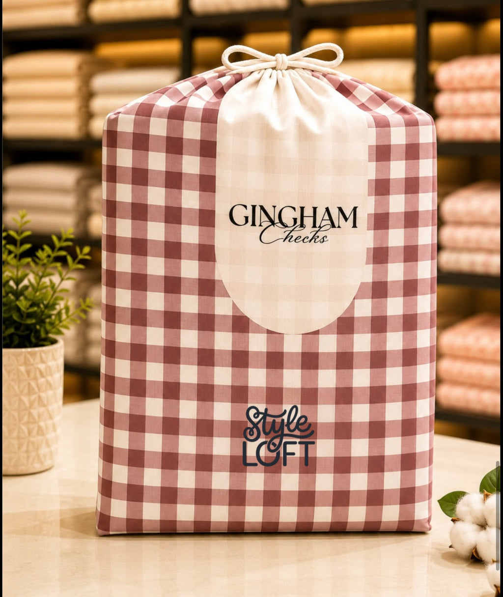 English Gingham Checks Bedsheet | King Size