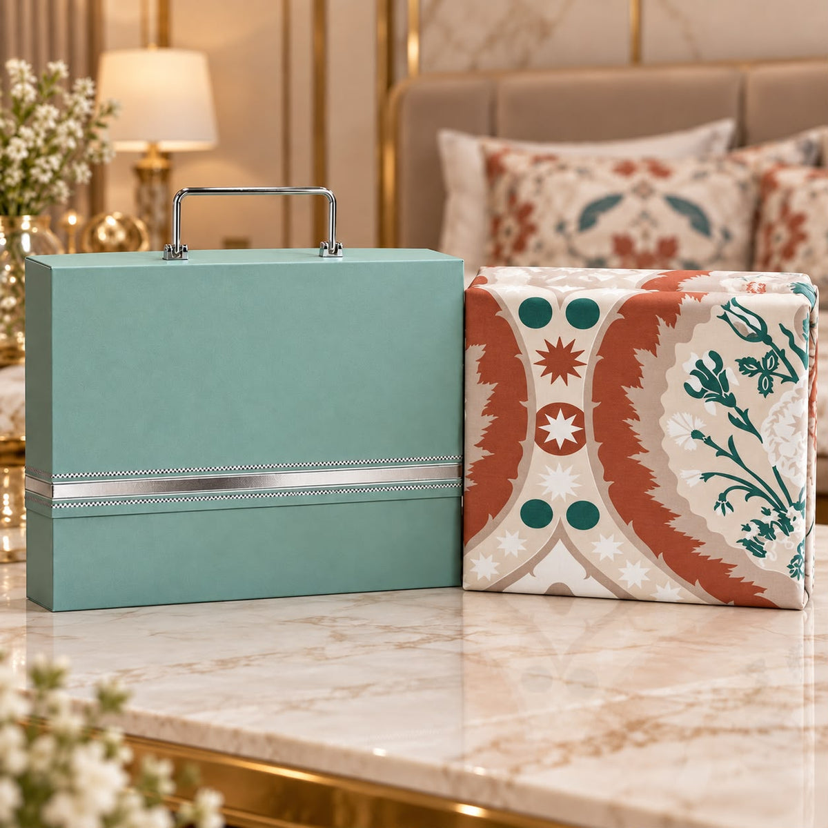 Premium Luxury Floral Bedsheet Gift Box – 3