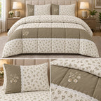 Blush Meadow Floral Lace 4 Pc King Comforter Set