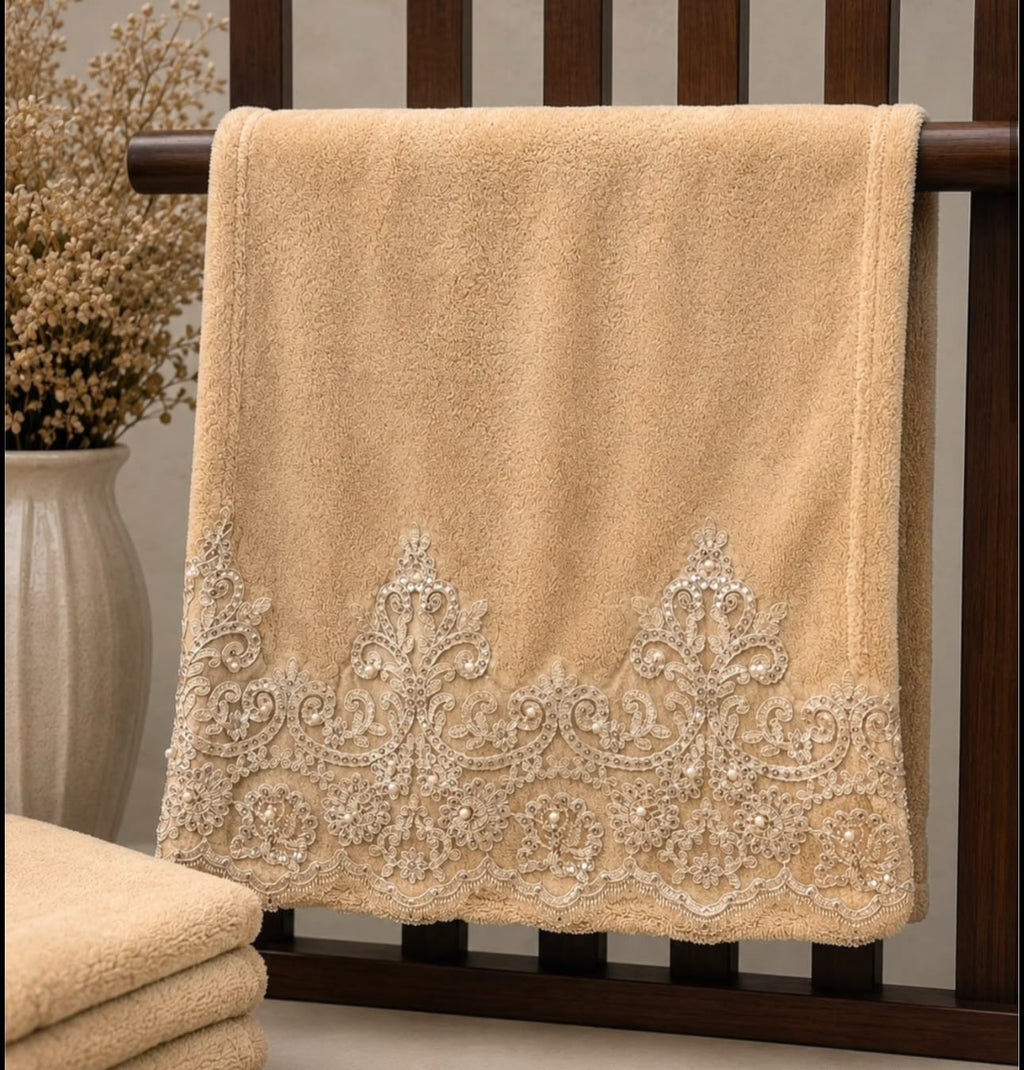 Premium Wedding Towel Set of 4 – Designer Embroidered Bath & Hand Towels | Product Code :- 55B155RKEH