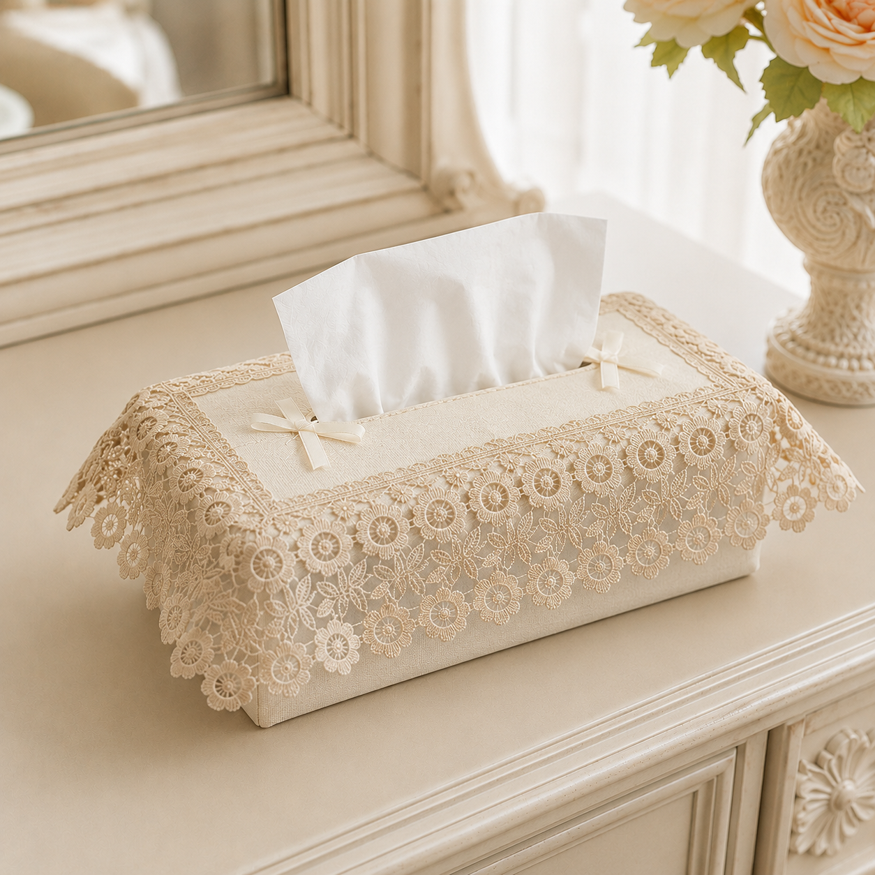 Elegant Embroidered Tissue Box Cover Product Code :- 55B49RKEH