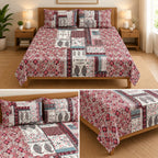 Jumbo Calcutta Phulkari Designs King Size Bedsheet Set (120 x 120 Inches) Product Code :- 55B145RKEH