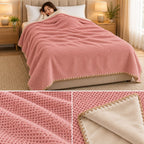 Luxury Japanese Dual-Layer Waffle Texture Blanket – Double Bed